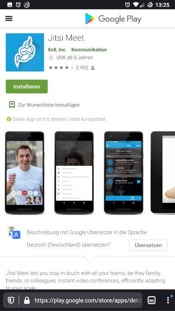 Jitsi-Meet Android App im Playstore